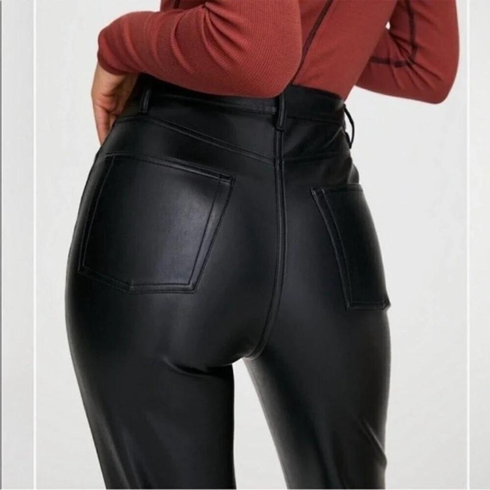 ARITZIA Wilfred Black UnReal Leather Pants Vegan Premium Luxury Modern Size 14